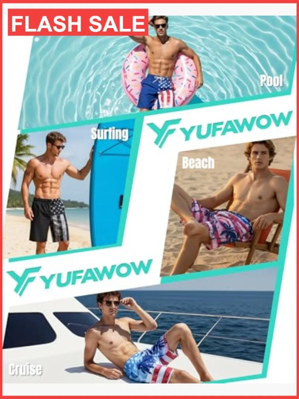 9 Inch Swim Trunks with Compression Liner Quick Dry Zipper Pockets